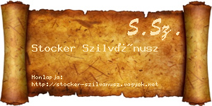 Stocker Szilvánusz névjegykártya